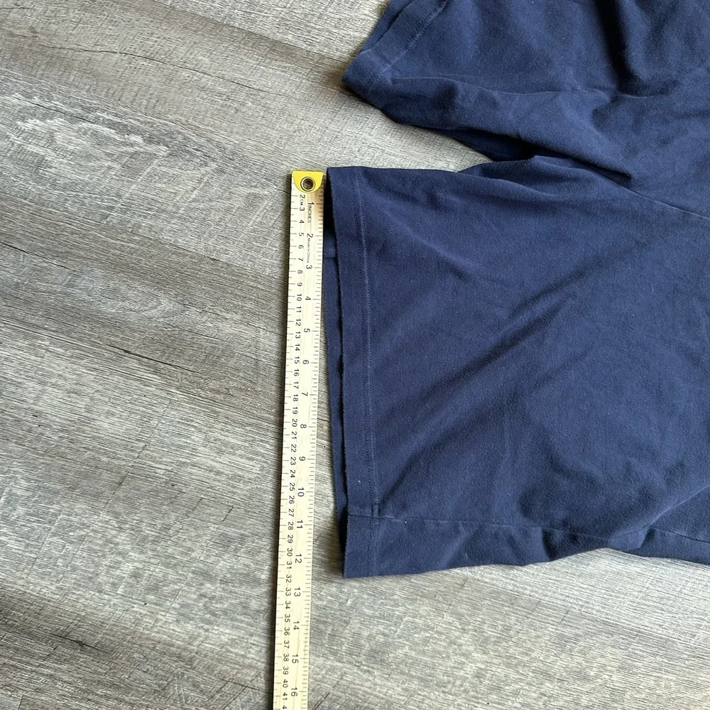 Vintage Nike Men's L Navy Cotton Shorts Original  Small Swoosh‎ Athletic Retro